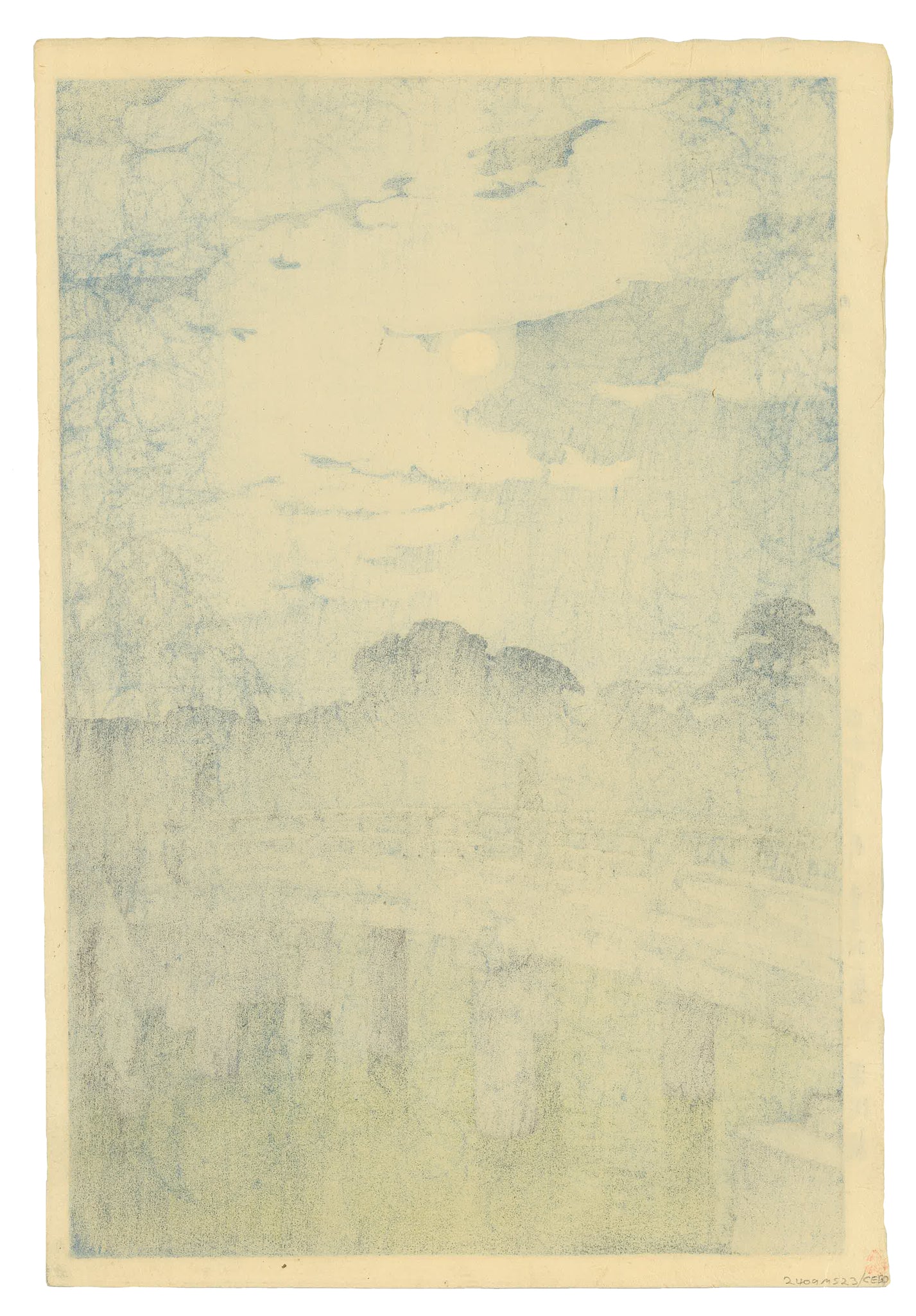 Hirakawa Bridge by Hiroshi Yoshida (1876-1950), 1929 (Jizuri) (Back)