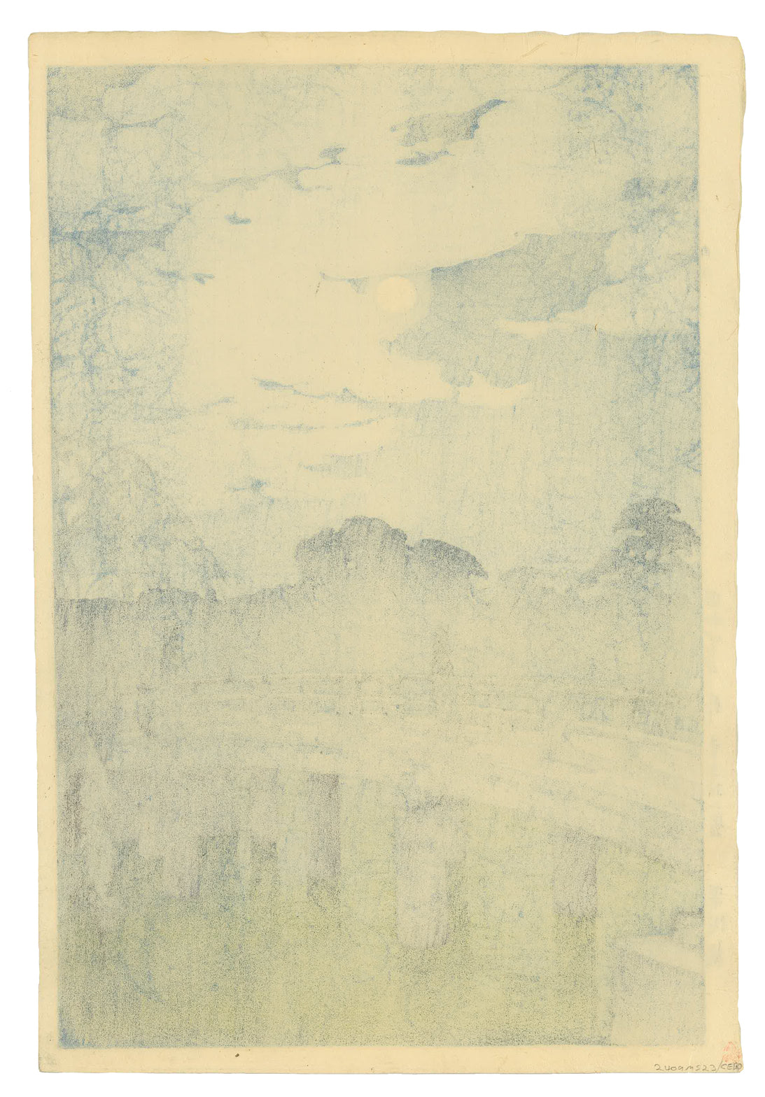 Hirakawa Bridge by Hiroshi Yoshida (1876-1950), 1929 (Back)