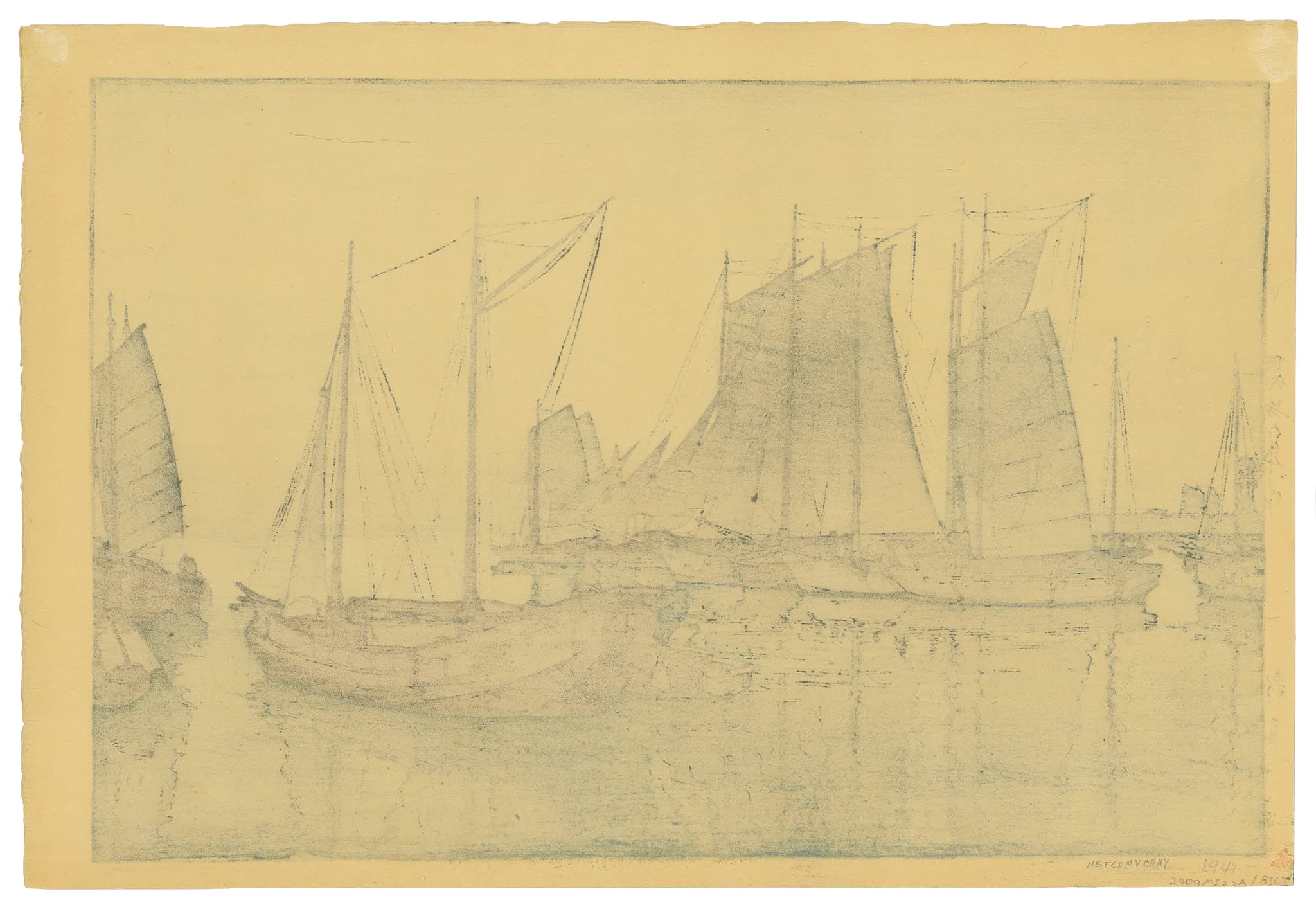 New Moon by Hiroshi Yoshida (1876-1950), 1941 (Jizuri) (Back)