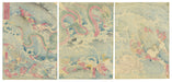 Princess Tamatori recovering the Pearl from the Dragon Palace by Utagawa Kuniyoshi (1798-1861), 1853 (Back)