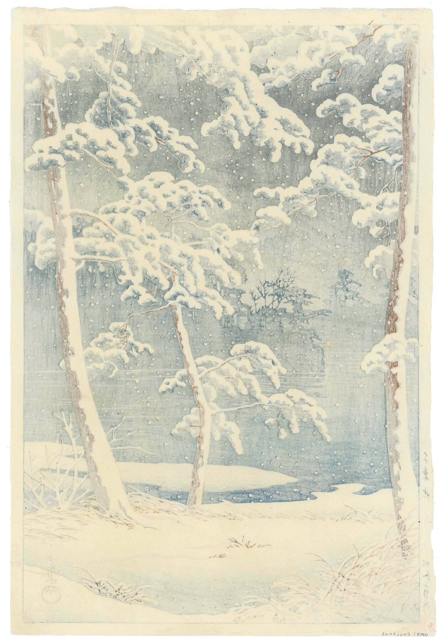 Senzoku Pond TEST by Hasui Kawase (1883-1957), 1928 (Back)